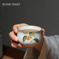 Retro Ru Kiln Ceramic Teacup Travel Portable Meditation — main product photo