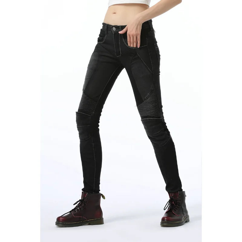 Wholesale Slim Fit Motorcycle Jeans for Women Summer — product photo 2 of 5