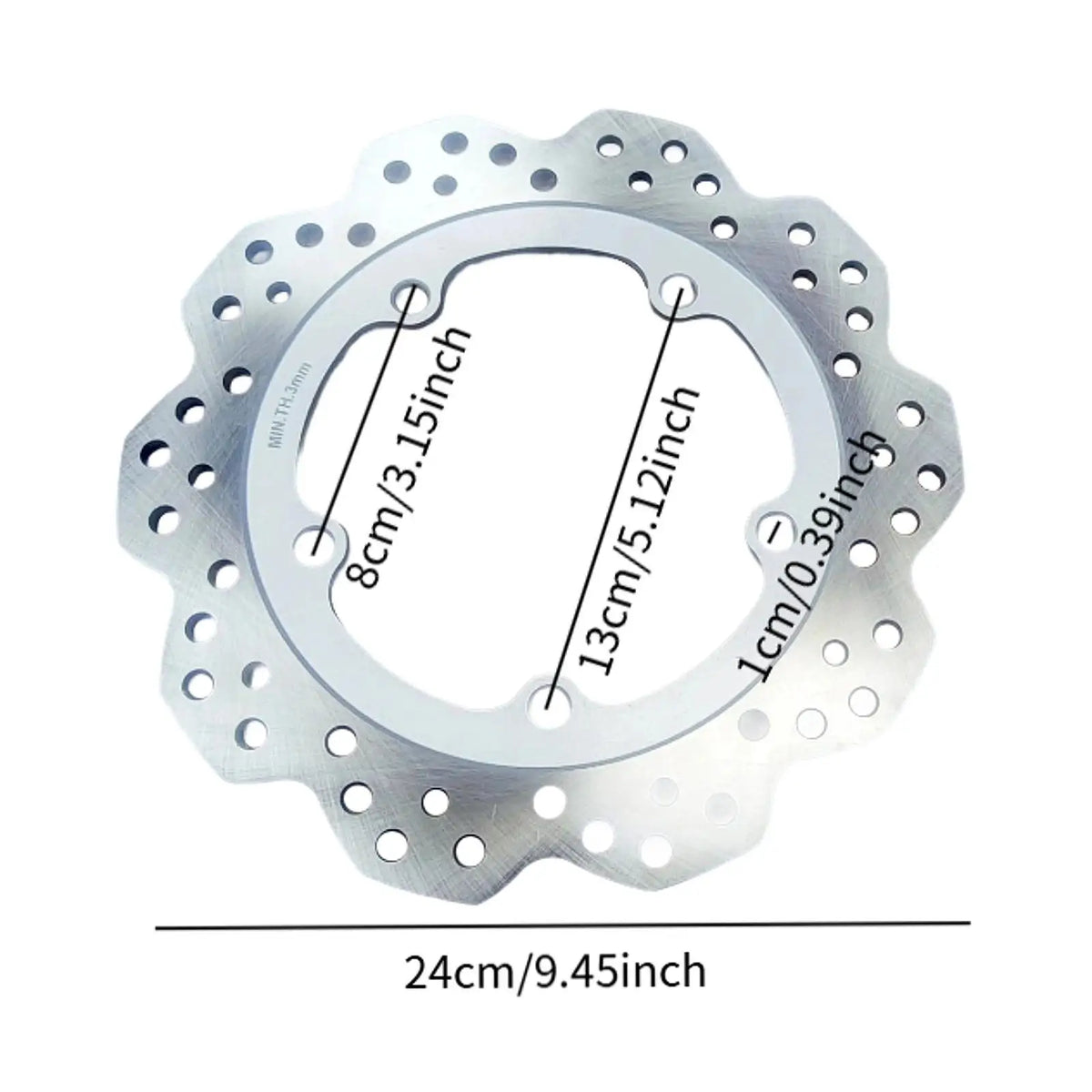 Rear Brake Disc Rotor 24cm Metal Motorbike Parts — product photo 3 of 6