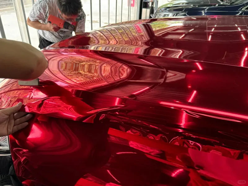 Premium Stretchable Gloss Mirror Chrome Red Vinyl Wrap — product photo 2 of 6