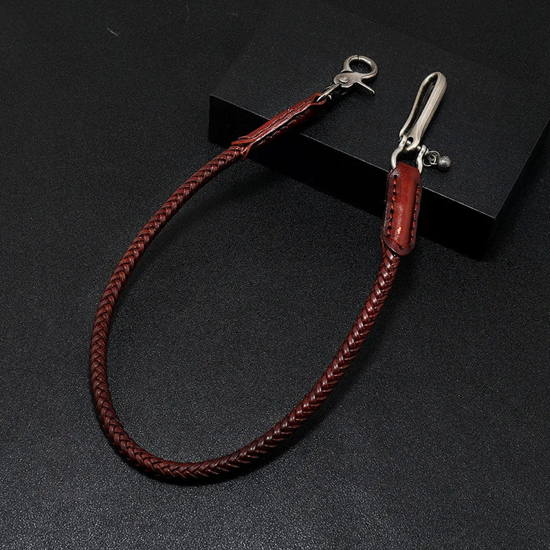 Hip Hop Keychain Waist Leather Biker Chain Brown — product photo 4 of 6