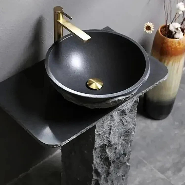 Marble Pedestal Bathroom Sink — product photo 4 of 6