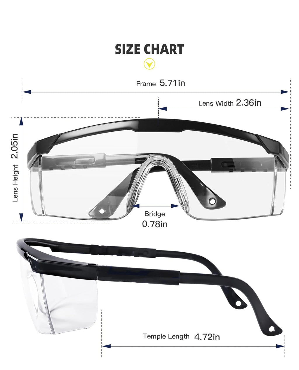 PPE Safety Glasses for Men and Women Adjustable — product photo 4 of 6