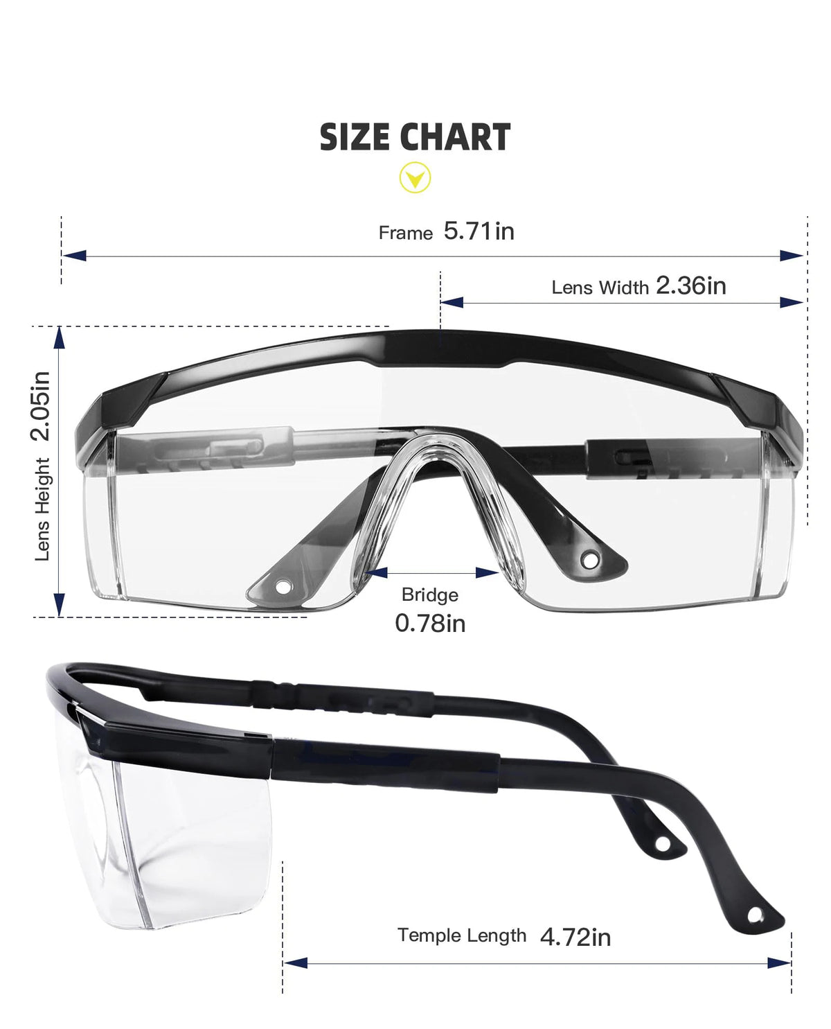PPE Safety Glasses for Men and Women Adjustable — product photo 4 of 6