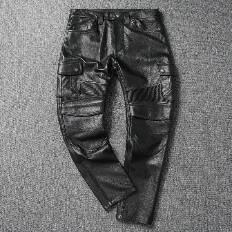 Motorcycle Pant Genuine Cowhide Leather Trousers Mens Riding — main product photo