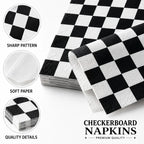Black And White Plaid Napkin Happy Birthday Party — product photo 6 of 6
