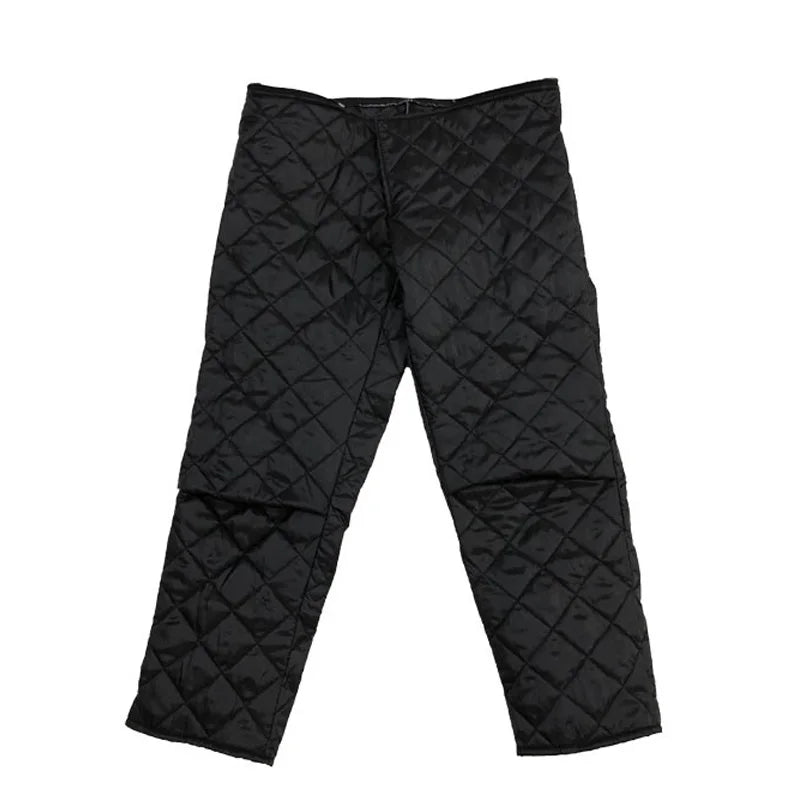Men's Warm Moto Pants Black Green Oxford Cotton — product photo 4 of 6
