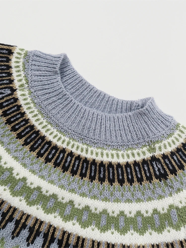 Plus Size Pattern Knitted Sweater