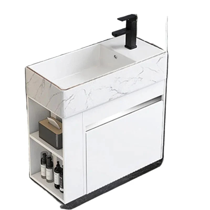 Minimalist Mini Bathroom Cabinet with Side Storage Ceramic — main product photo