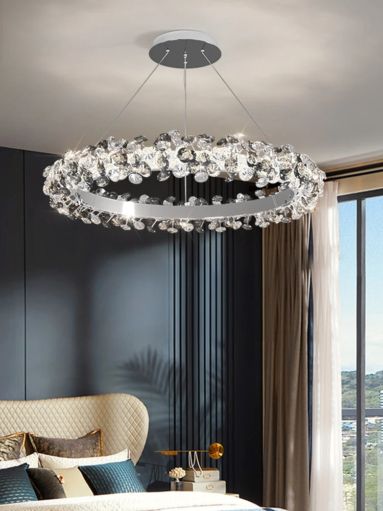 Mordern Luxury Sun Flower Crystal Rings Chandeliers For — product photo 4 of 6
