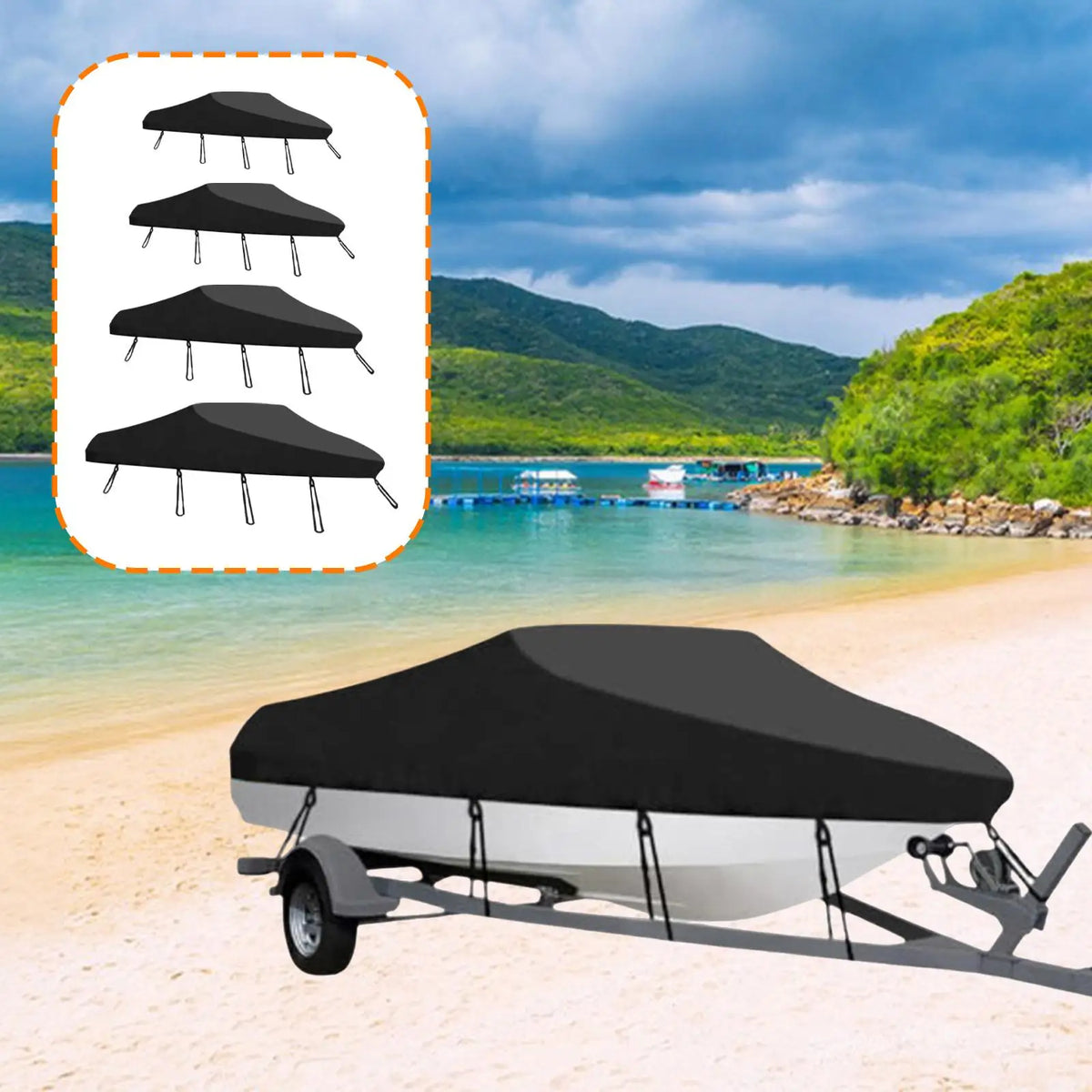 Universal Fit Yacht Boat Cover Waterproof Oxford Material — product photo 3 of 6