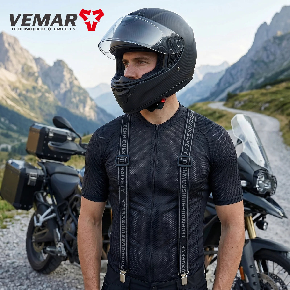 Motorcycle Trouser Suspenders Elastic Adjustable Motorbike Y Back — product photo 2 of 6