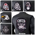 Large Back Embroidered Patches Smoking Monkey Motorcycle Patch — main product photo