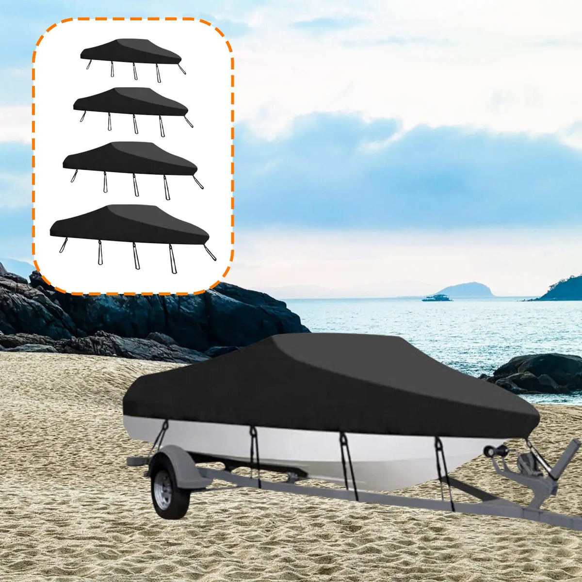 Universal Fit Yacht Boat Cover Waterproof Oxford Material — product photo 4 of 6
