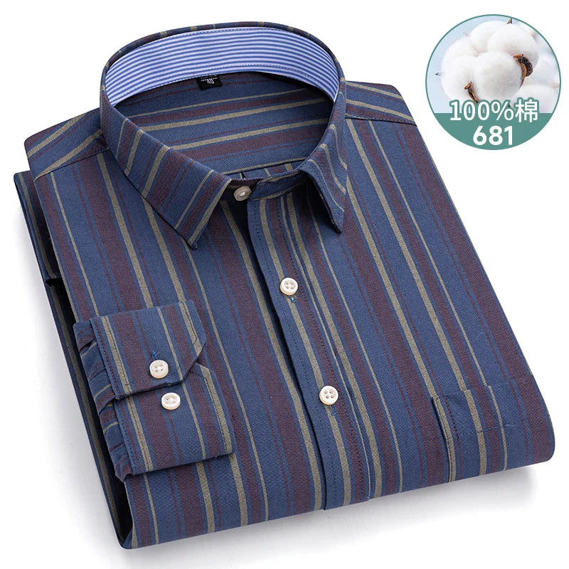 Oxford Men Shirts Long Sleeve 100 Cotton Big — product photo 2 of 6