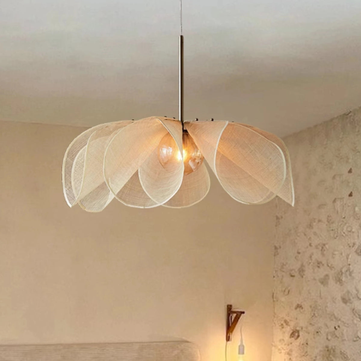 Wabi Sabi Fabric Pendant Light Adjustable Cord Ceiling — product photo 2 of 6