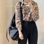Women's Soft Black Nylon Shoulder Bag
