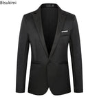 Men's Fashion Suit Jacket Elegant Gentleman Solid Slim — product photo 4 of 6