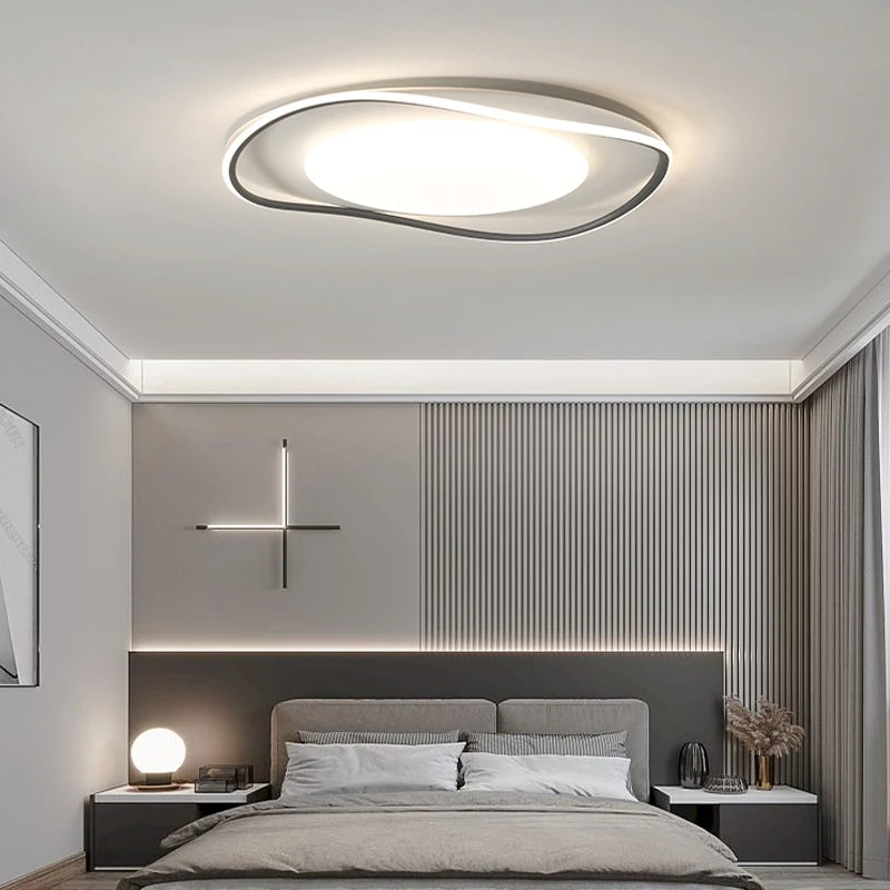 Modern LED Ceiling Light 40/50cm Black White for — product photo 3 of 6
