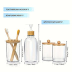 4pcs Bamboo Bathroom Accessories Set — product photo 4 of 6