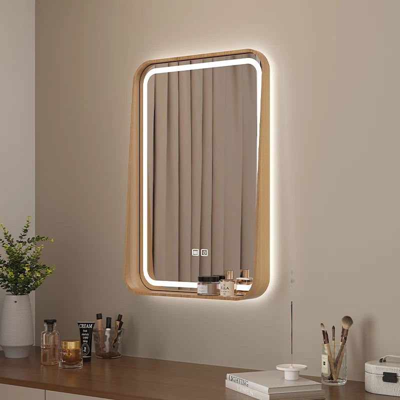 Solid wood sink vanity mirror dresser wall-mounted bathroom — product photo 3 of 5