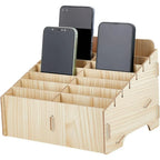 14 Compartment Wooden Mobile Phone Organiser Desktop Organiser — main product photo