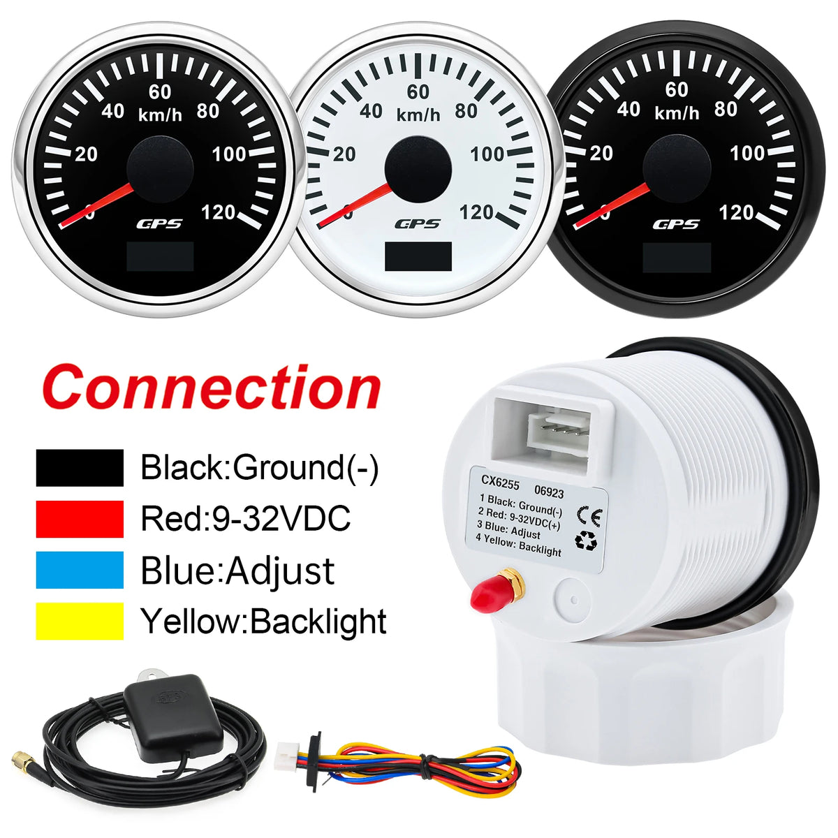 Waterproof 52MM GPS Speedometer 200km/h 120km/h 60 km/h — product photo 5 of 6