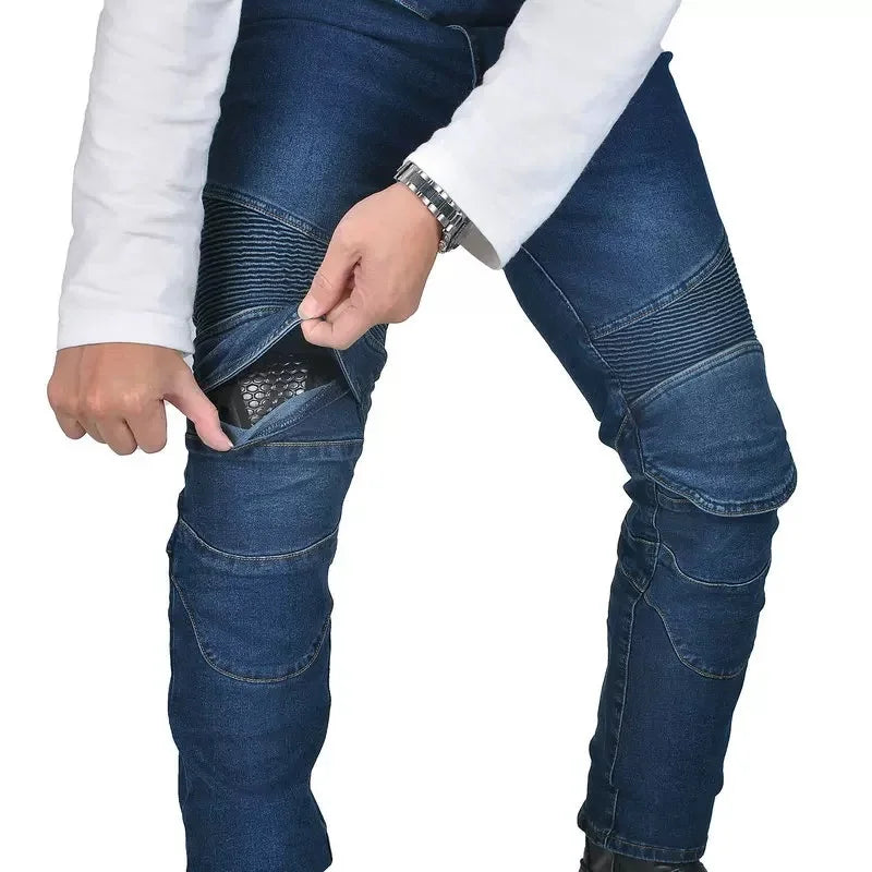 Motorcycle Blue Pants Black Men Jeans Motocross Road — product photo 6 of 6