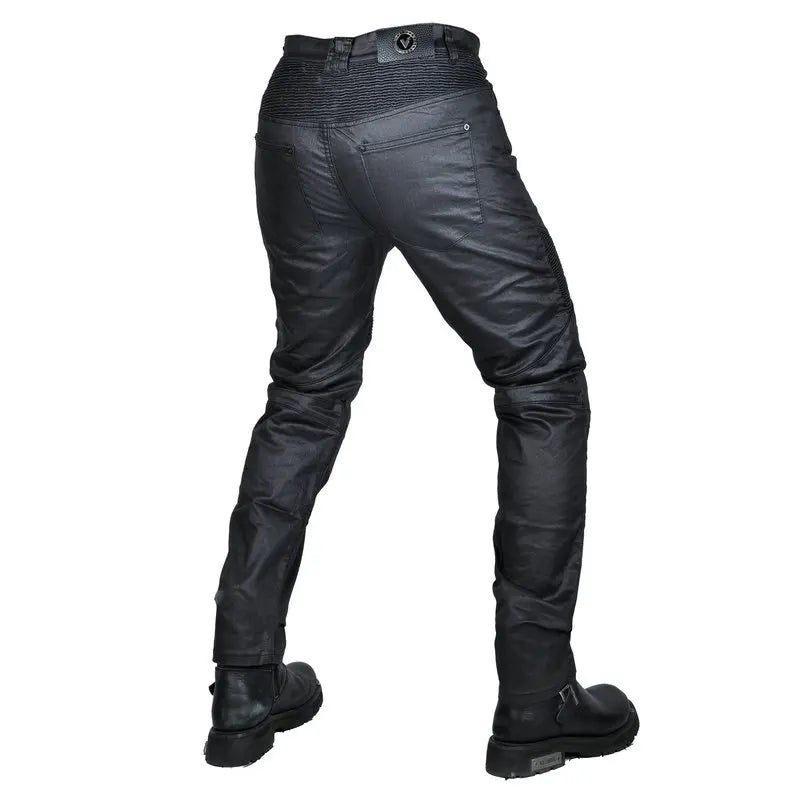 Men's Motorcycle Pants Anti-Fall Windproof Motorbike Elastic Leather — product photo 3 of 6