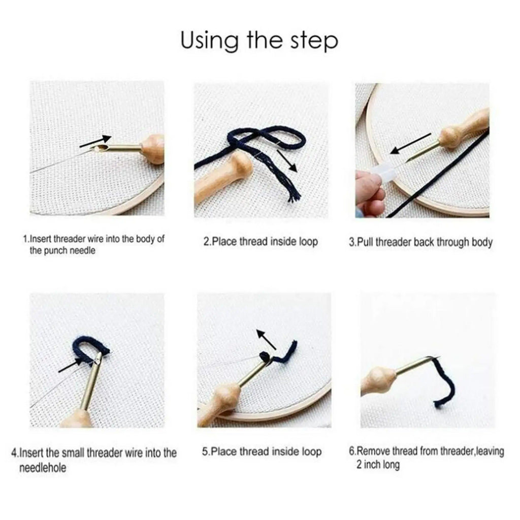 Complete Punch Needle Embroidery Kit Beginner Friendly Plastic — product photo 4 of 6