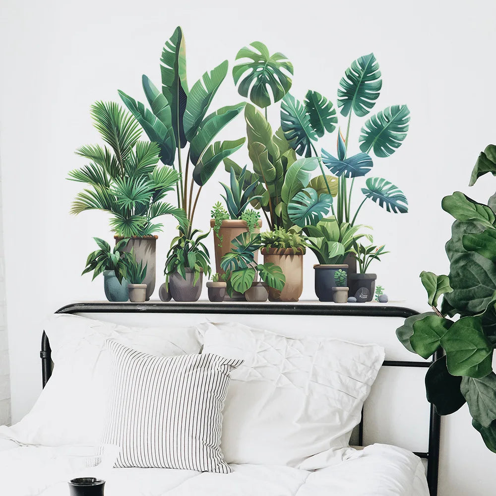 Tropical Potted Plant Wall Stickers for Living Room — product photo 5 of 6