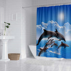 Dolphin Shower Curtain Blue Underwater World Marine Life — product photo 6 of 6