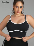 Women Plus Size Seamless Bralette Contrast Trim Ribbed — product photo 3 of 6