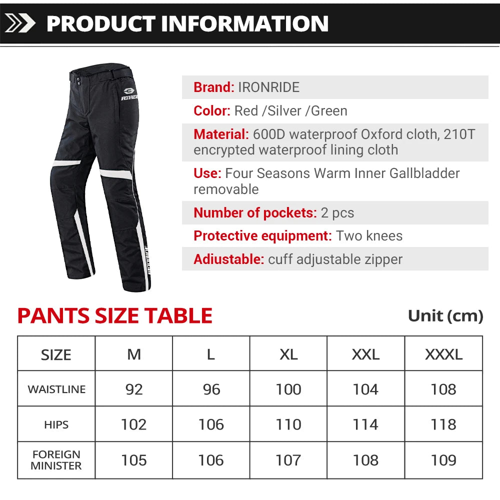 Men's Motorcycle Pants Warm Windproof Outdoor Motocross Riding — product photo 6 of 6