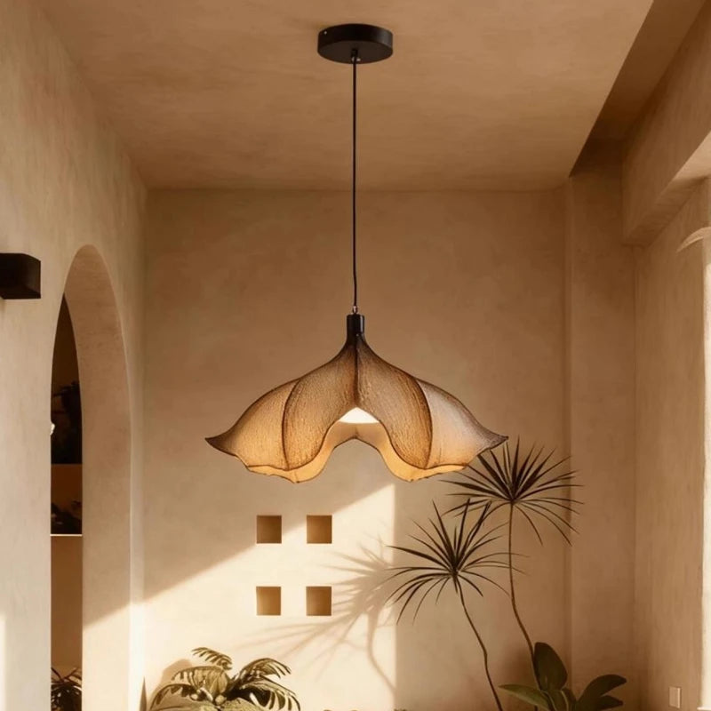Japanese Wabi-Sabi Resin LED Pendant Light Petal Ceiling — product photo 3 of 6