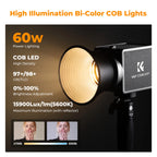 K&F CONCEPT PL-60B 5600K 60W COB Photography Light — product photo 2 of 6
