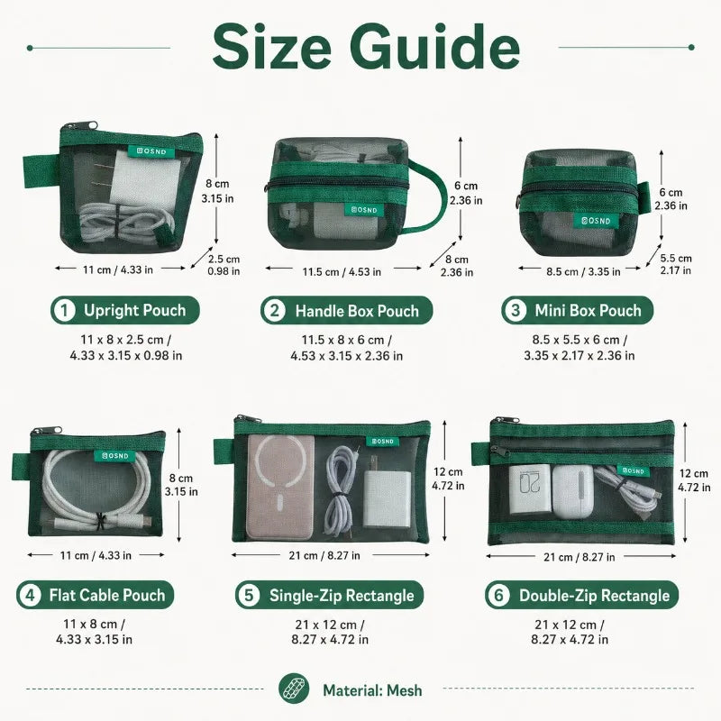 6PCS Mesh Tech Organizer Pouch — product photo 3 of 6