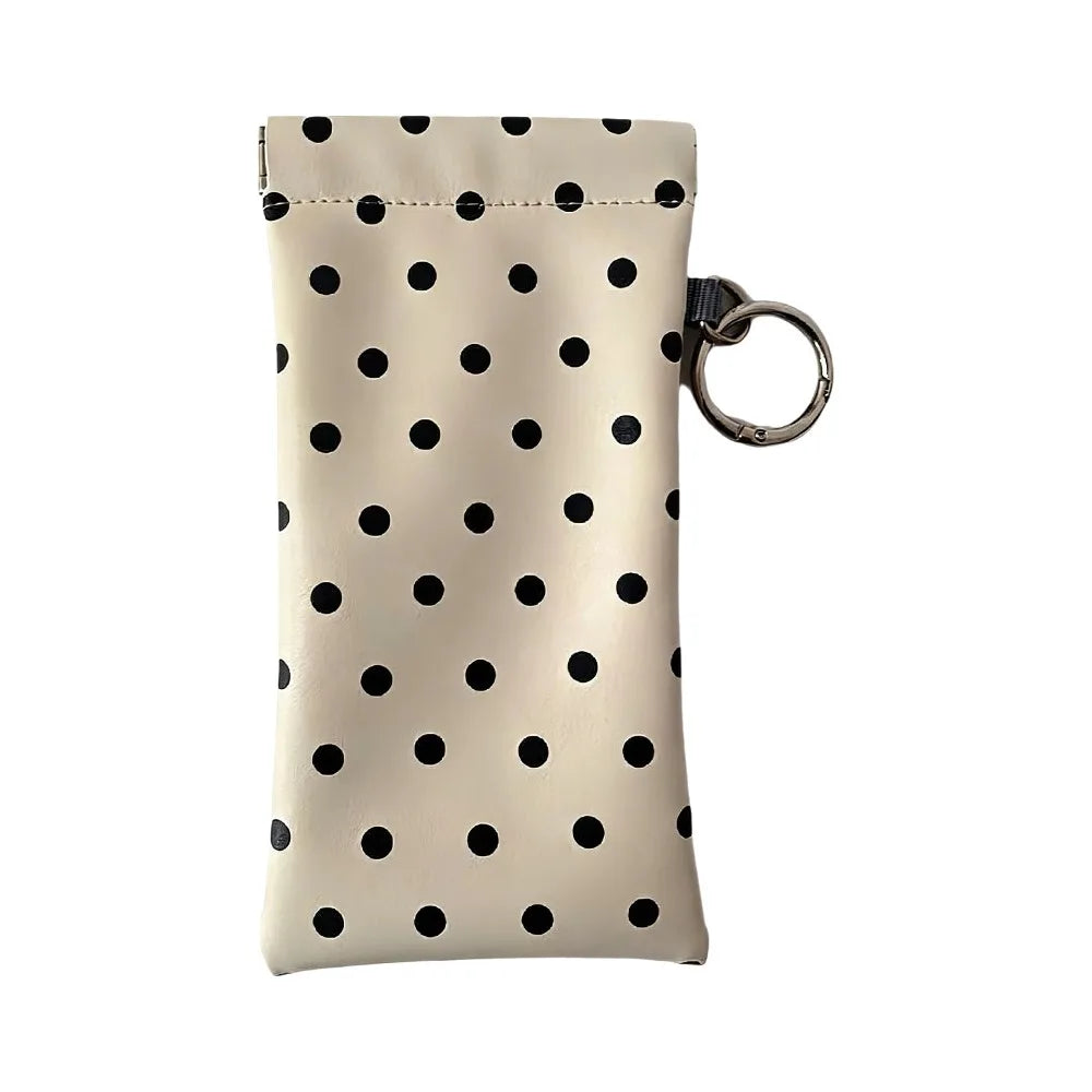 Polka Dot Eyeglass Bag Leather Automatic Closure Sunglasses — main product photo