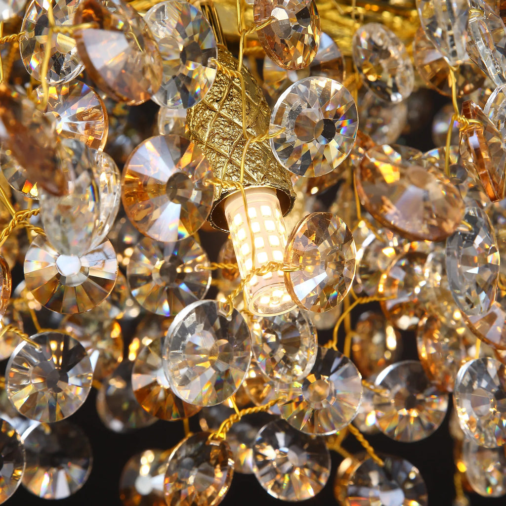 Chandelier With Crystals Lights Luxury Gold For Dining — product photo 5 of 6