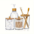 4pcs Bamboo Bathroom Accessories Set — main product photo