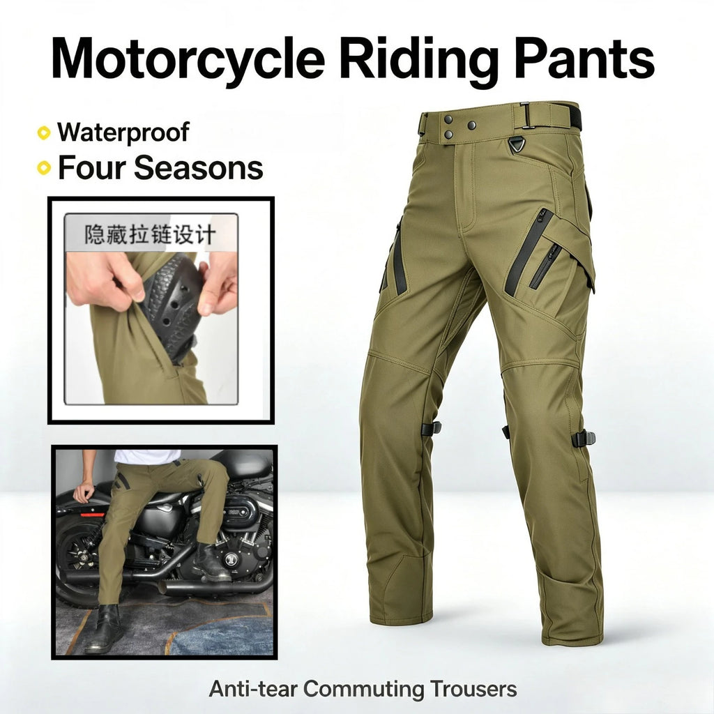 Waterproof Motorcycle Pants Breathable Elastic High Waisted Anti — main product photo
