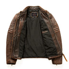 Men's Natural Leather Jacket First Layer Calfskin Stand — product photo 5 of 6