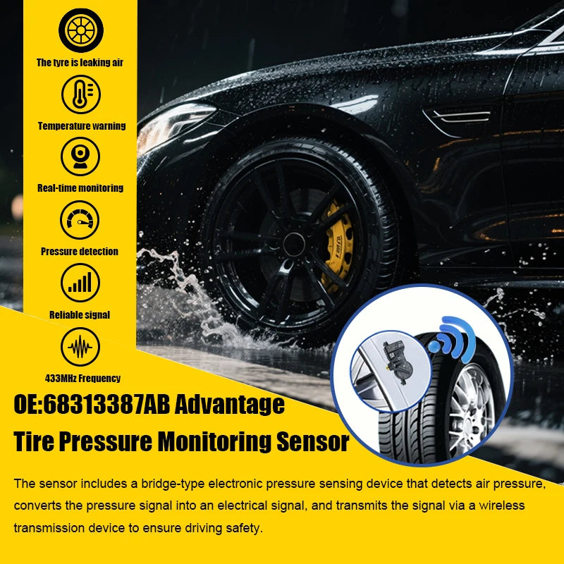 1/4PCS TPMS Tire Pressure Monitoring Sensor 68313387AB Fits — product photo 2 of 6
