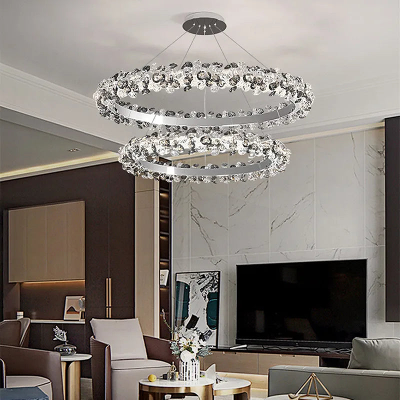 Mordern Luxury Sun Flower Crystal Rings Chandeliers For — product photo 2 of 6
