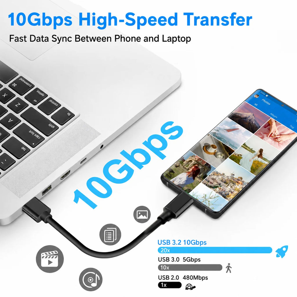 USB 3.2 Type C to A Cable 10Gbps