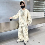Autumn Winter Teenager Boys Tracksuit letter Graffiti sweatshirt — product photo 6 of 6