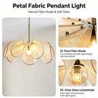 Wabi Sabi Fabric Pendant Light Adjustable Cord Ceiling — product photo 4 of 6