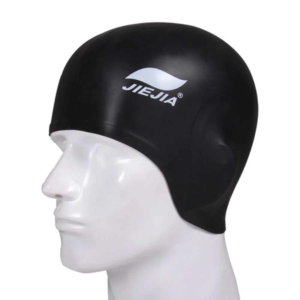 Black Silicone Swimming Cap for Men — product photo 2 of 6