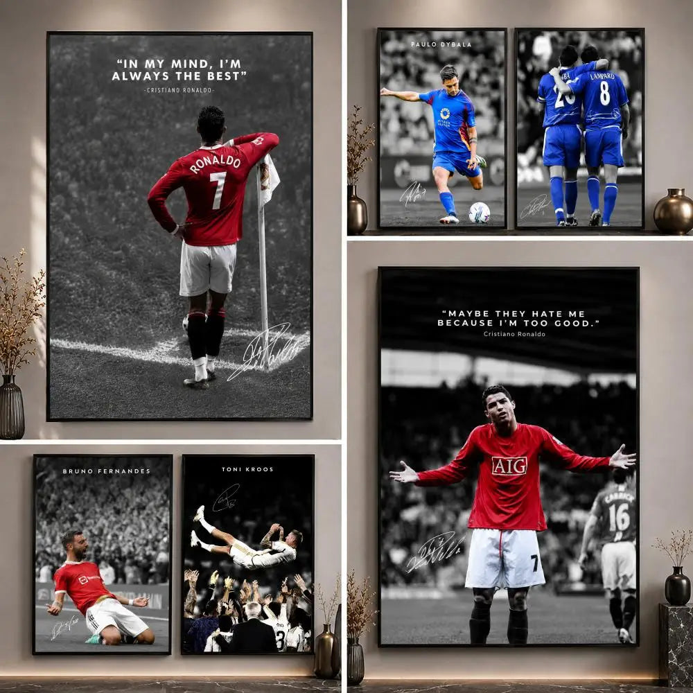 S-occer Sport Player Portrait Poster High-Definition Waterproof — main product photo