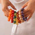 Acrylic Irregular Square Round Beaded Bracelet Bangle for — main product photo
